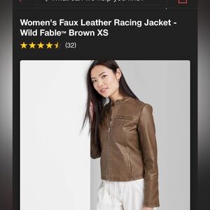 NWT faux leather jacket- wild fable brand xxs